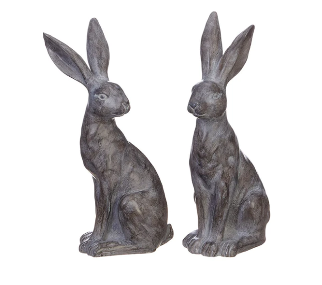 RAZ Imports 13.25" Brown And White Bunny Rabbit Statue