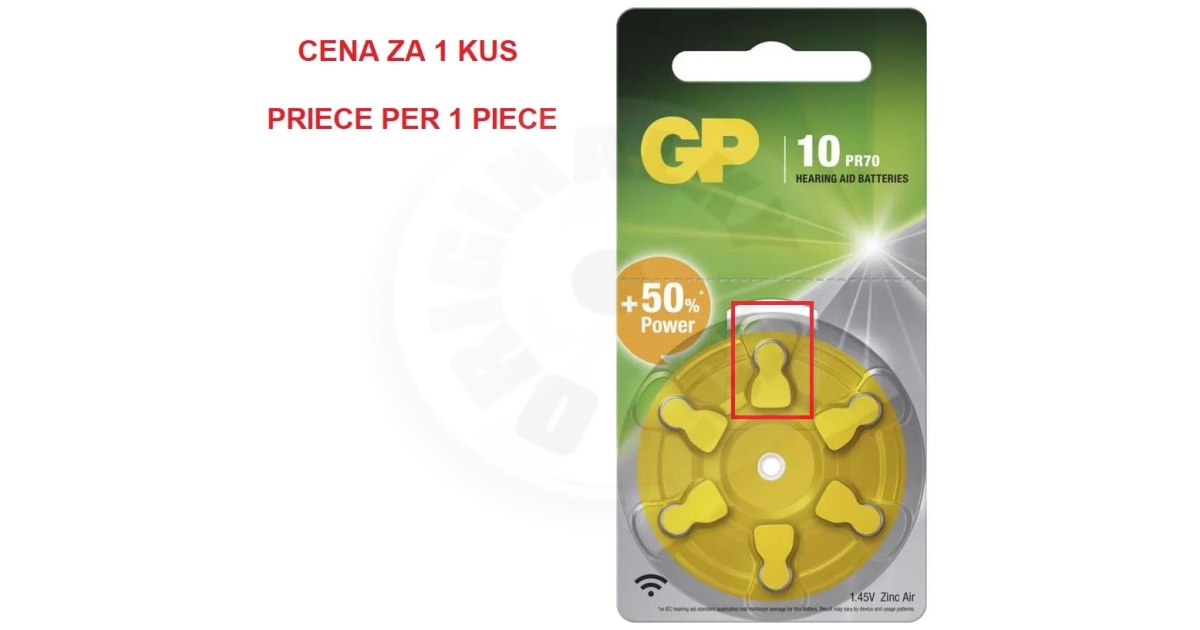 GP Hearing Aid Battery 1.4V ZA10 - 1pc