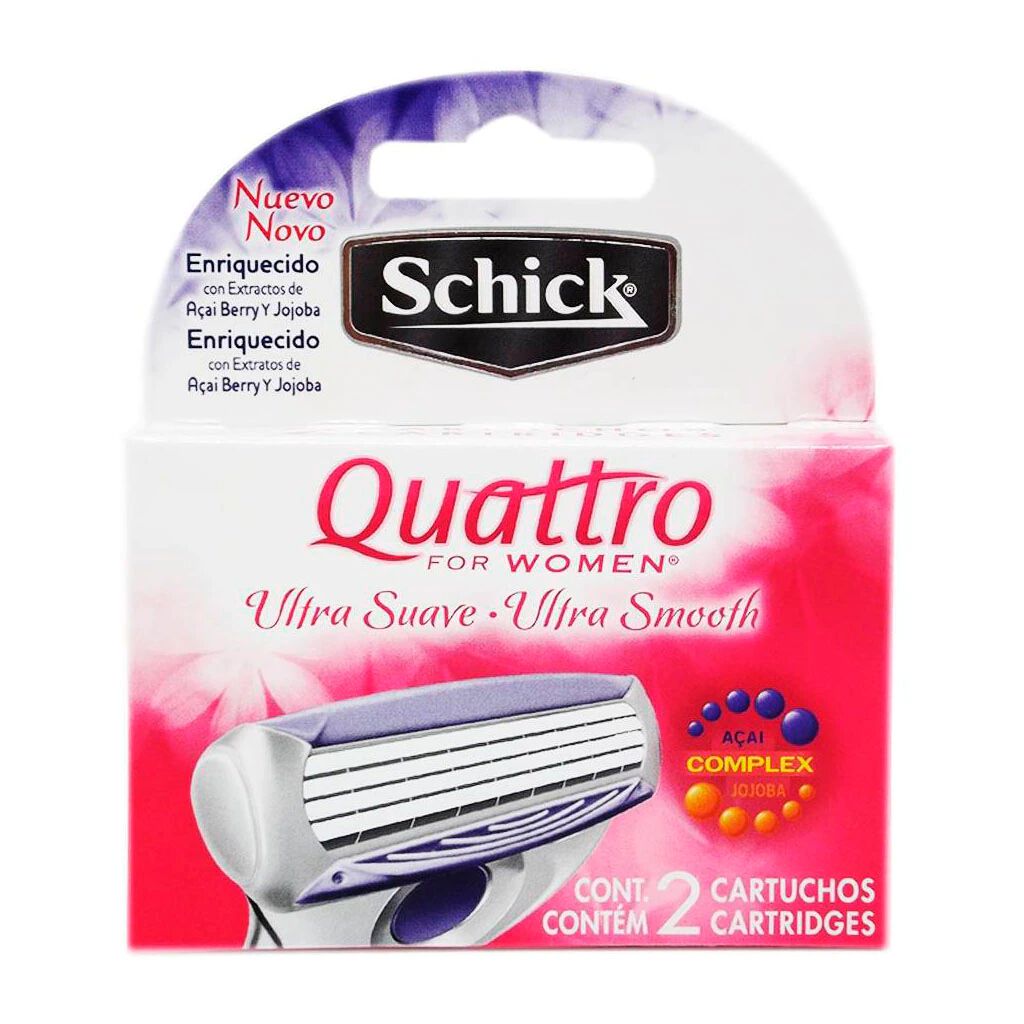 Schick Quattro 4 For Women Repuesto De Afeitar 2 Unidades