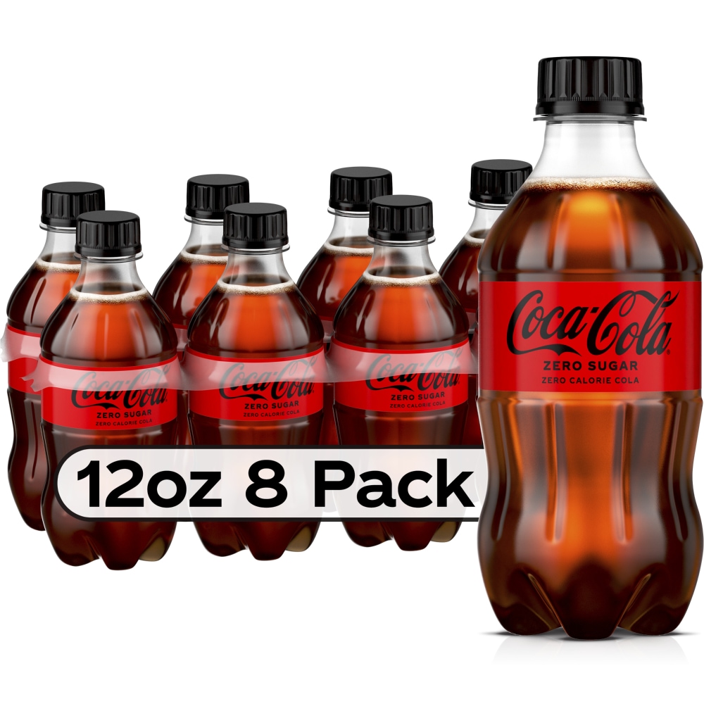 Coca-Cola Zero Sugar Soda Pop 12 Fl Oz 8 Pack Bottles