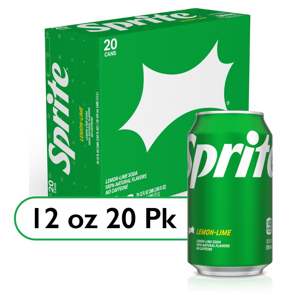 Sprite Lemon Lime Soda Soft Drinks, 12 Fl Oz