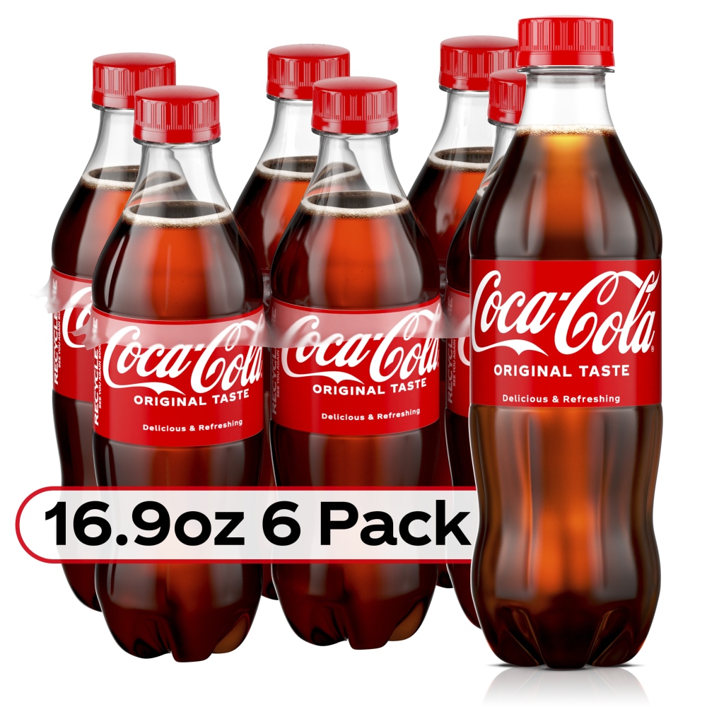 Coca-Cola Original, Soda Soft Drinks, 16 Fl Oz Bottles
