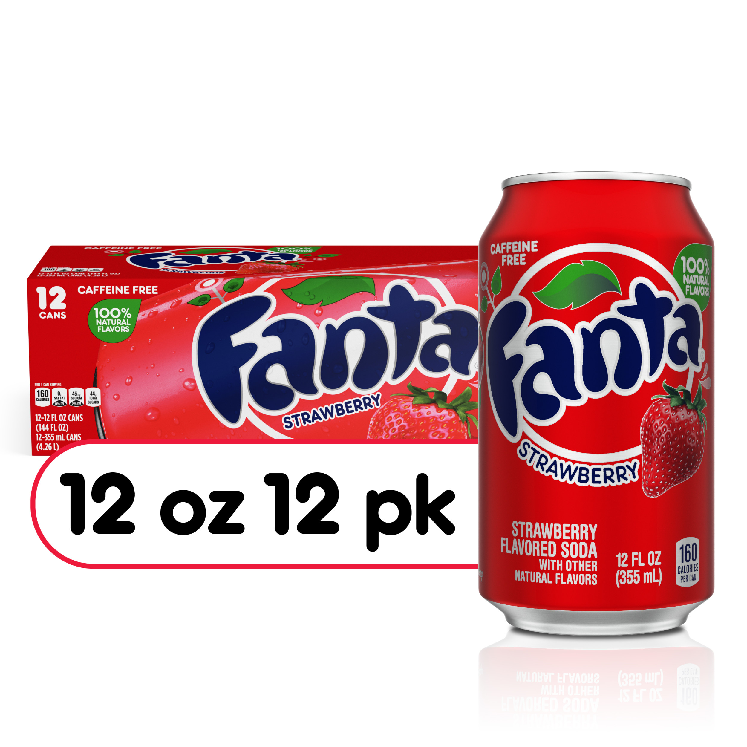 Fanta Strawberry Soda Fridge Pack Cans, 12 Fl Oz