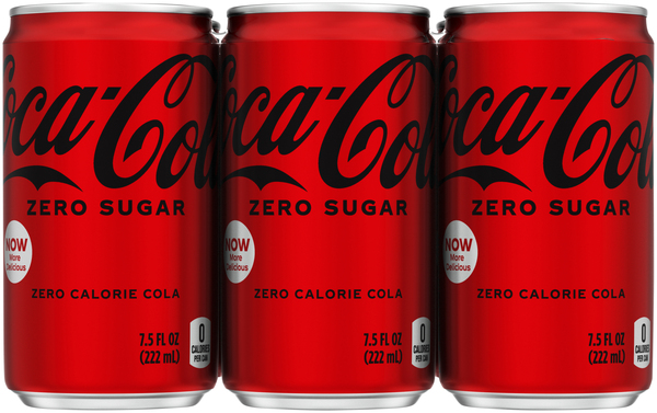 Coca-Cola Zero Sugar Mini Soda Pop Soft Drink 7.5 Fl Oz 6 Pack Cans