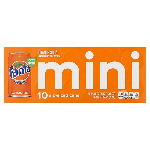 Fanta Orange Soda Fridge Pack Cans, 7.5 Fl Oz