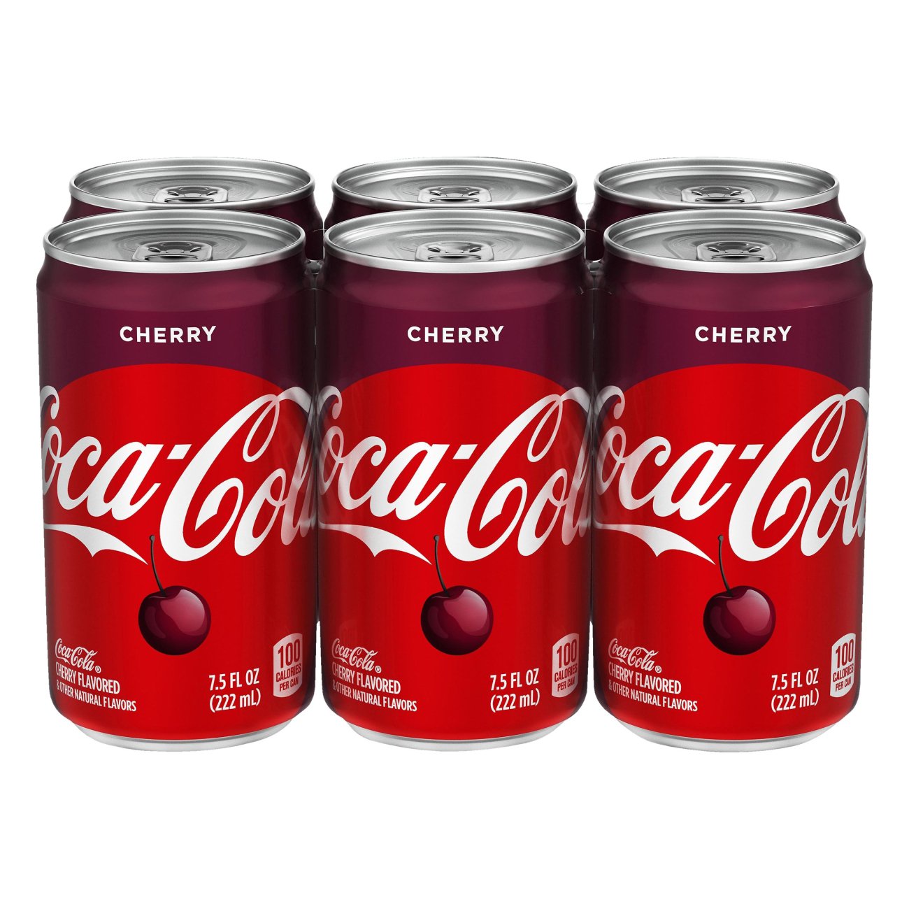 Coca-Cola Cherry Mini Soda Pop Soft Drink 7.5 Fl Oz 6 Pack Cans