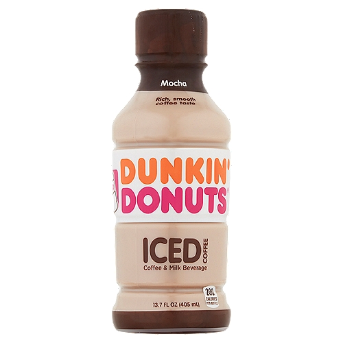 Dunkin' Donuts Mocha Iced Coffee Bottle, 13.7 Fl Oz