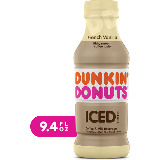 Dunkin' Donuts French Vanilla Iced Coffee Bottle, 9.4 Fl Oz