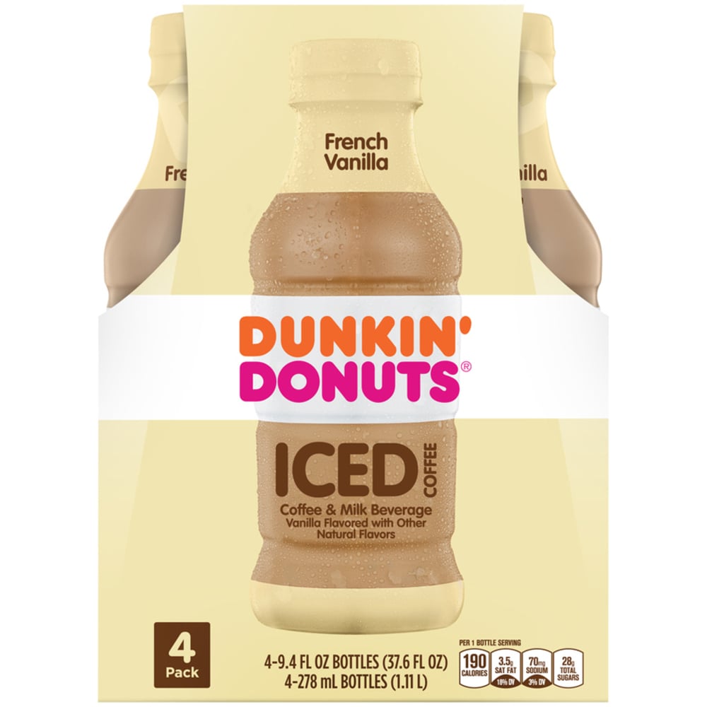 Dunkin' Donuts French Vanilla Iced Coffee Bottles, 9.4 Fl Oz