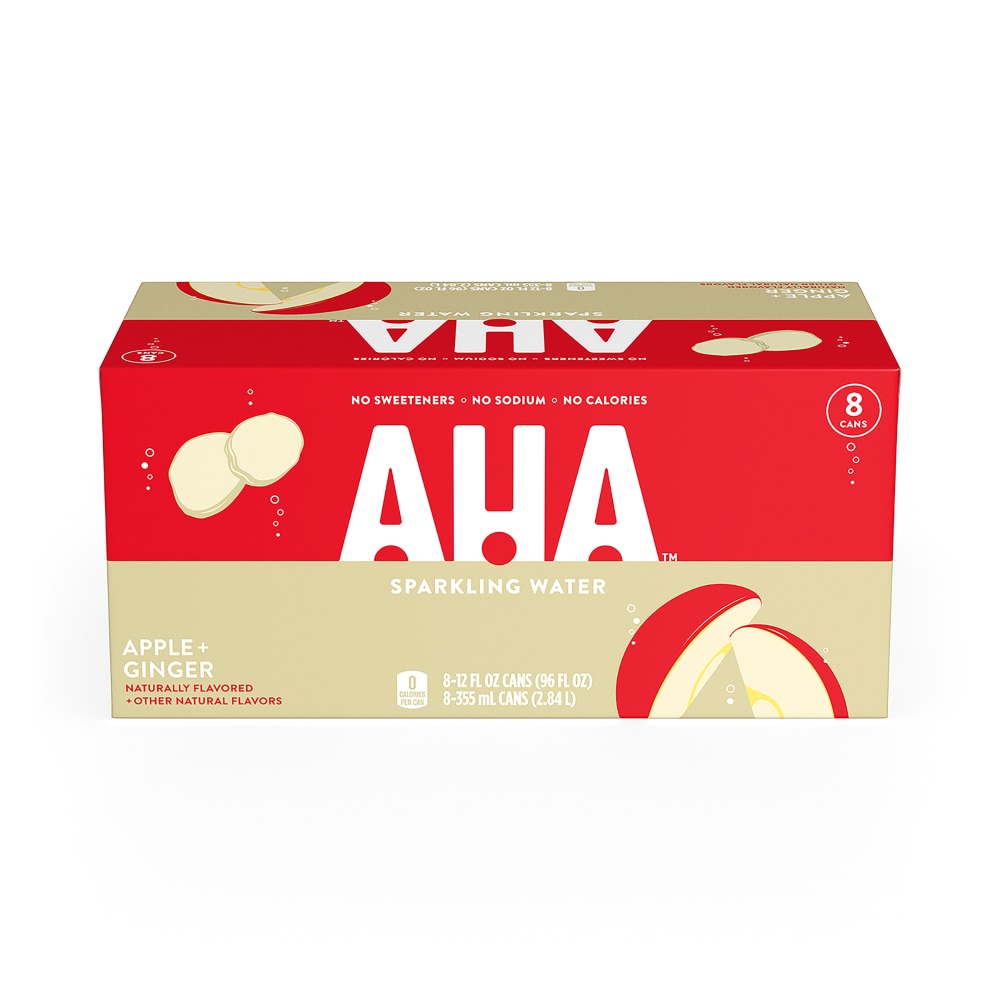 AHA Apple + Ginger Cans, 12 Fl Oz