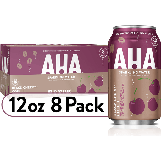 AHA Black Cherry + Coffee Sparkling Water - 8pk/12 Fl Oz Cans
