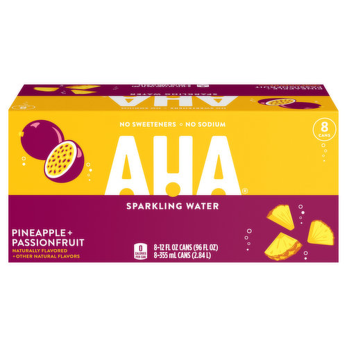 AHA Pineapple + Passionfruit Sparkling Water - 8pk/12 Fl Oz Cans