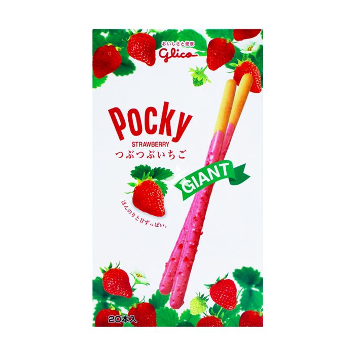 Glico Giant Pocky With Strawberry Chocolate Coating 18pcs