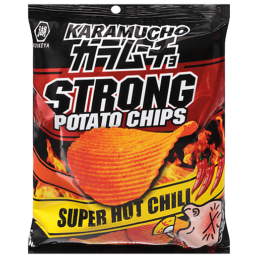 Koikeya Potato Chips, Super Hot Chili, Strong, Karamucho 1.9 Oz