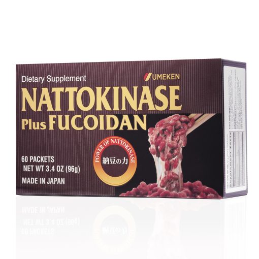 Umeken Nattokinase Plus Fucoidan For Circulatory Support – 2500FU Natto, Supports Healthy Blood Pressure, Health And Wellness Supplements, 60 Packets Single