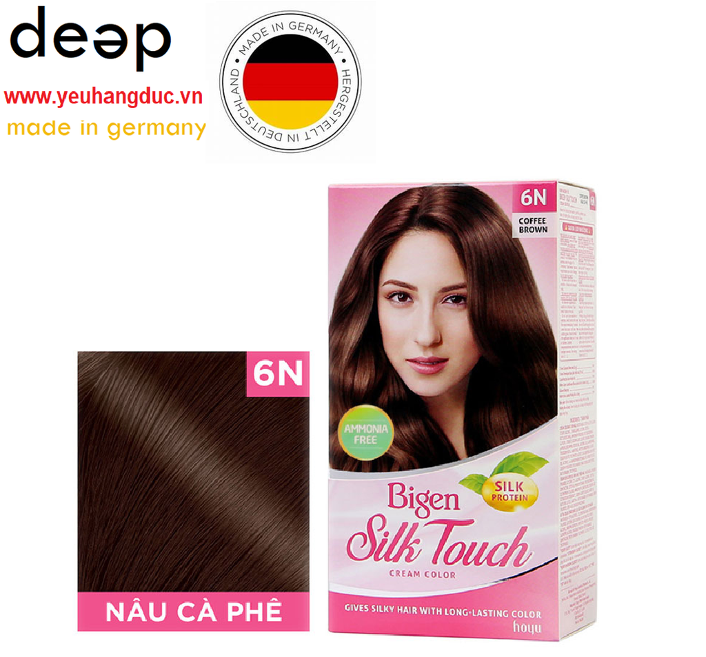 Bigen Kem Nhuộm Tóc Phủ Bạc Silk Touch 6N - Nâu Cà Phê