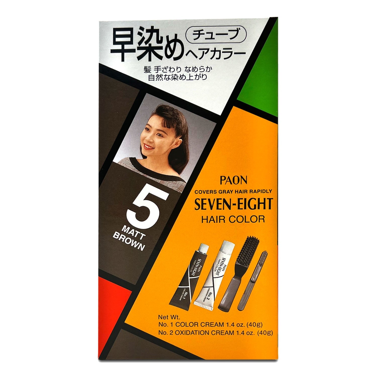 Paon Seven-Eight Hair Color Cream Type - 5 Matt Brown 2.8oz