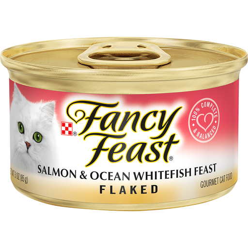 Fancy Feast Purina Wet Cat Food, Flaked Salmon & Ocean Whitefish 3 Oz. Can