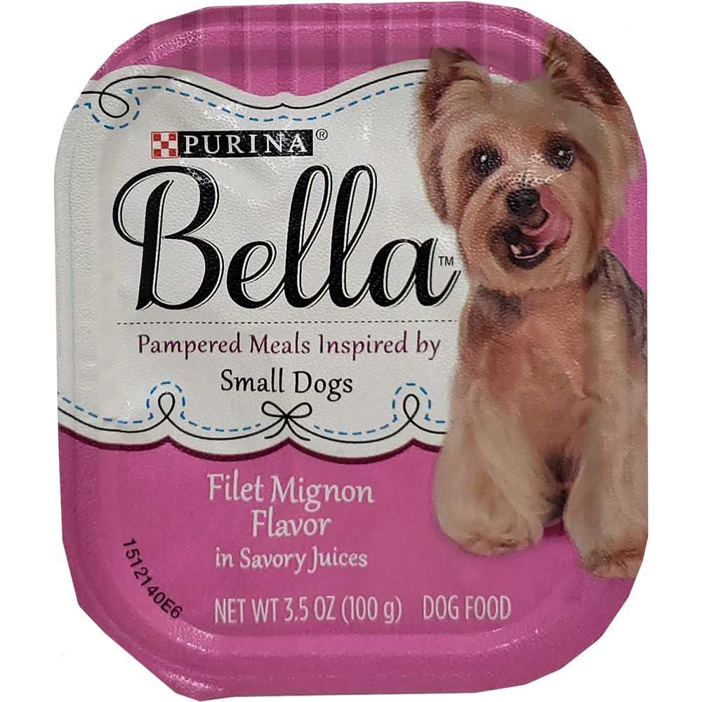 Purina Bella Natural Small Breed Pate Wet Dog Food, Filet Mignon Flavor In Savory Juices - 3.5 Oz. Tray