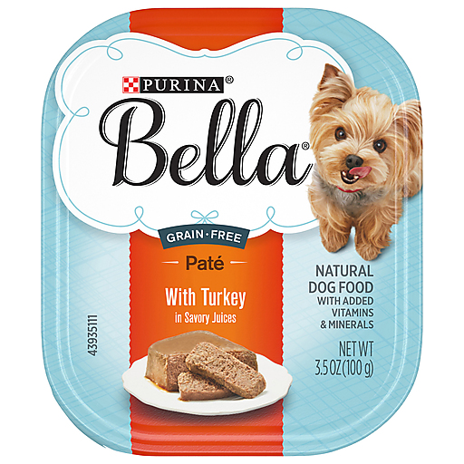 Purina Bella Grain Free Natural Small Breed Pate Wet Dog Food, Turkey In Savory Juices - 3.5 Oz. Tray