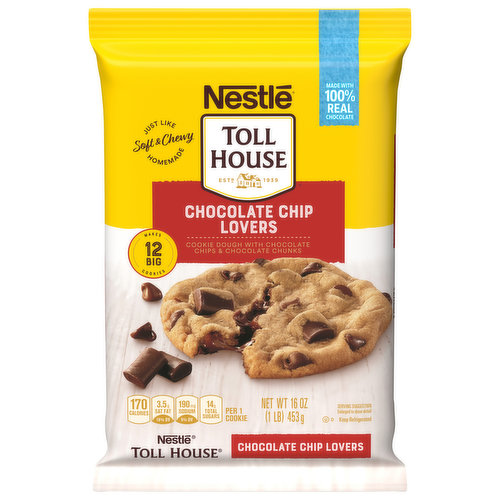 Toll House Nestle Ultimates Chocolate Chip Lovers Cookie Dough - 16oz/12ct
