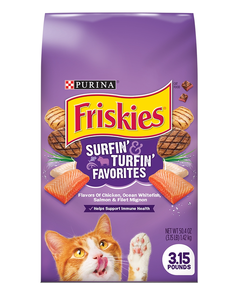 Friskies Dry Cat Food Surfin & Turfin Favorites 3.15 Lb. Bag