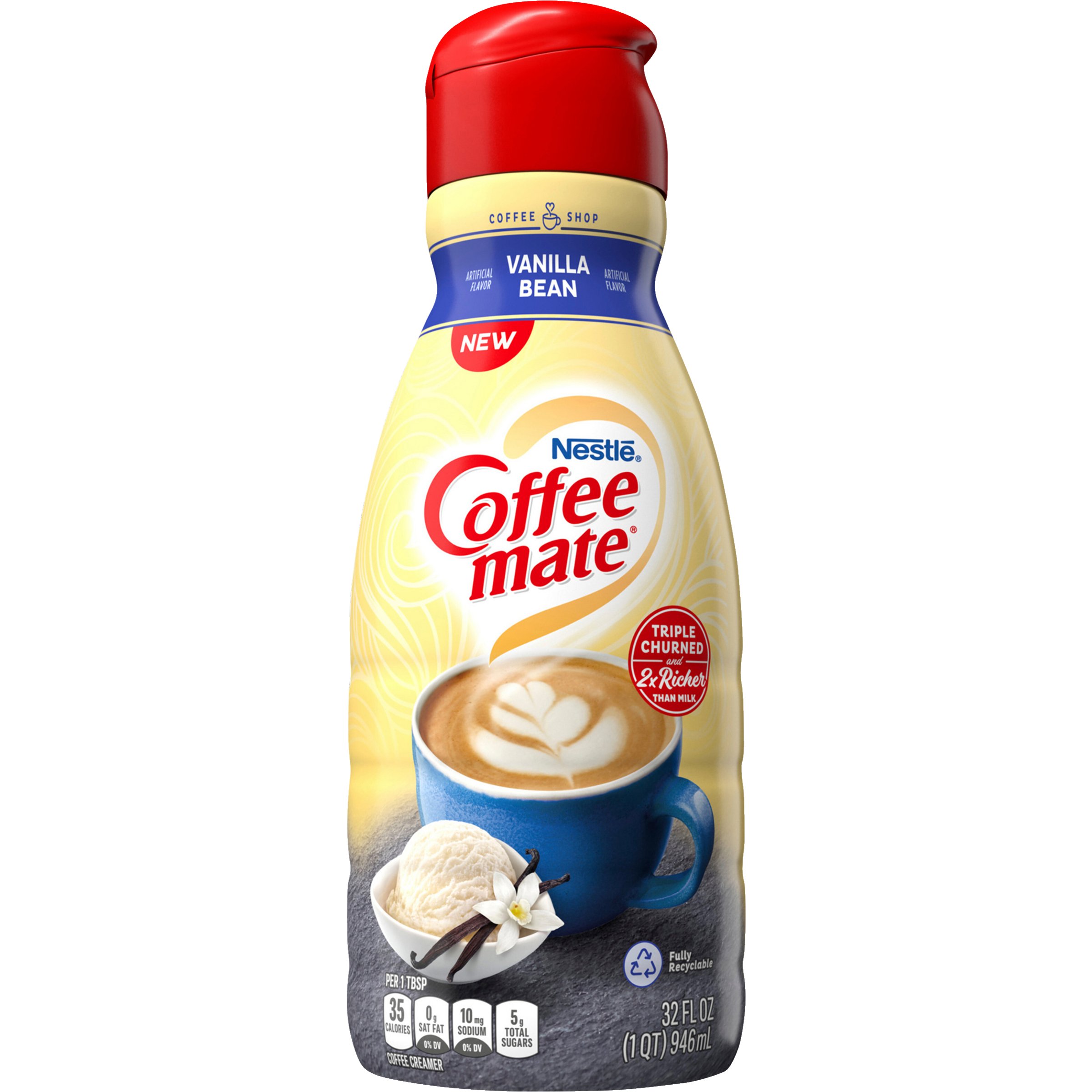 Coffee-Mate Nestle Vanilla Bean Liquid Creamer 32 Fl Oz