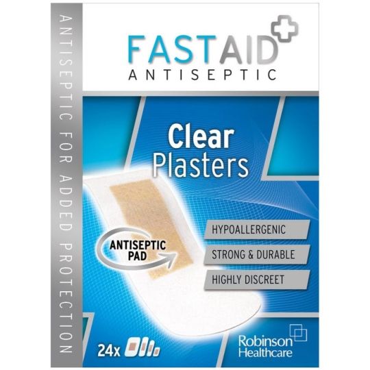 FastAid Antiseptic Clear Plasters 24s