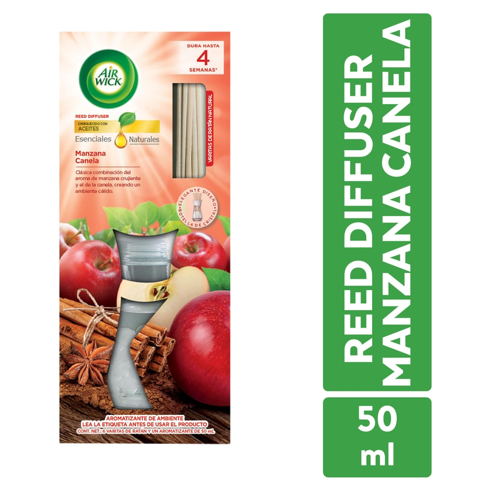 Air Wick Aromatizante Ambiental Reed Diffuser Manzana Canela - 50 Ml