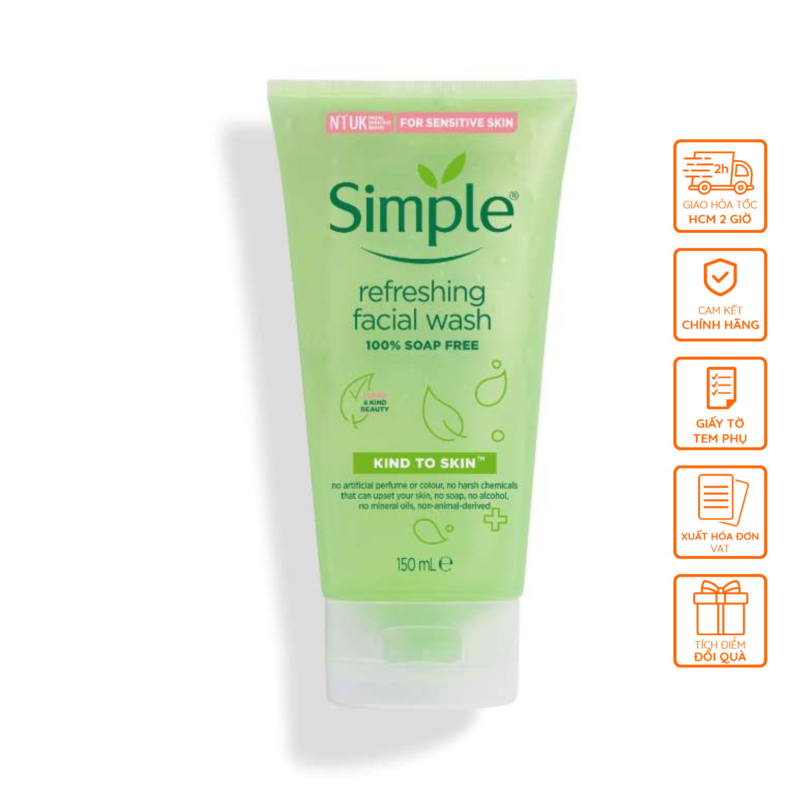 Simple Kind To Skin Refreshing Facial Wash Gel 150 Ml 5 Ounce