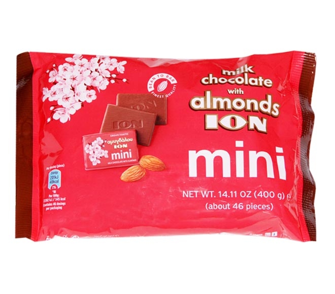 Ion Mini Milk Chocolate With Almonds 400G Bag