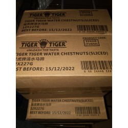Full Case Of 12x Tiger Tiger 227g Sliced Water Chestnuts