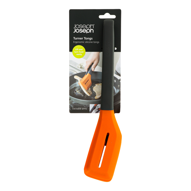 Joseph Joseph Silicone Turner Tongs - Grey/Orange