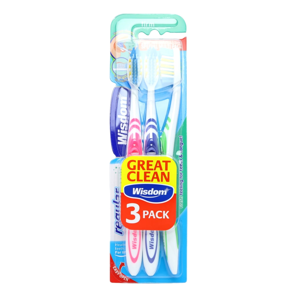 Wisdom Regular Firm Toothbrushes 3s