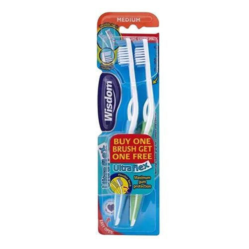 Wisdom UltraFlex Medium ToothBrush Twin Pack