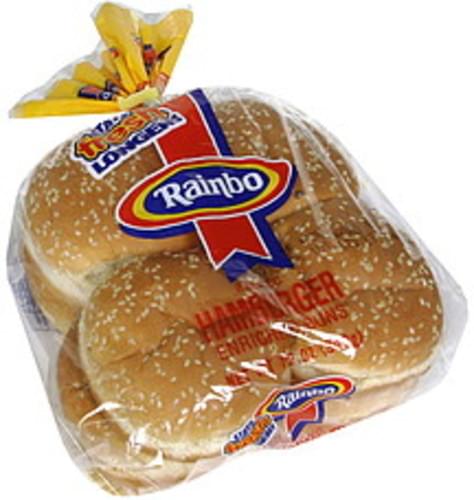 Rainbo Hamburger Buns, 8 Count, 12 Oz