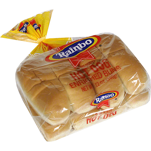 Rainbo Hot Dog Buns, 8 Count, 12 Oz