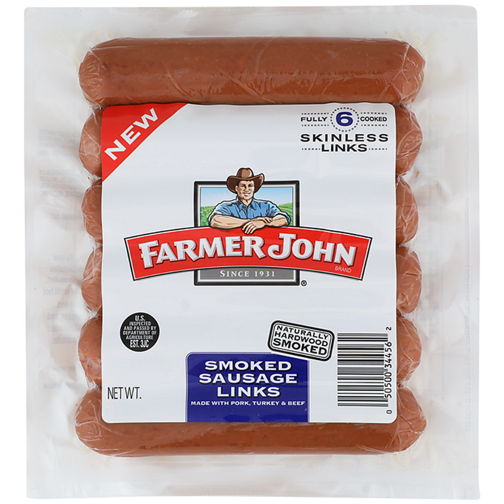 Farmer John Sausage Links, Skinless, Smoked