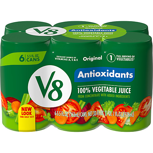 V8 Essential Antioxidants 100% Vegetable Juice, 5.5 FL OZ Can