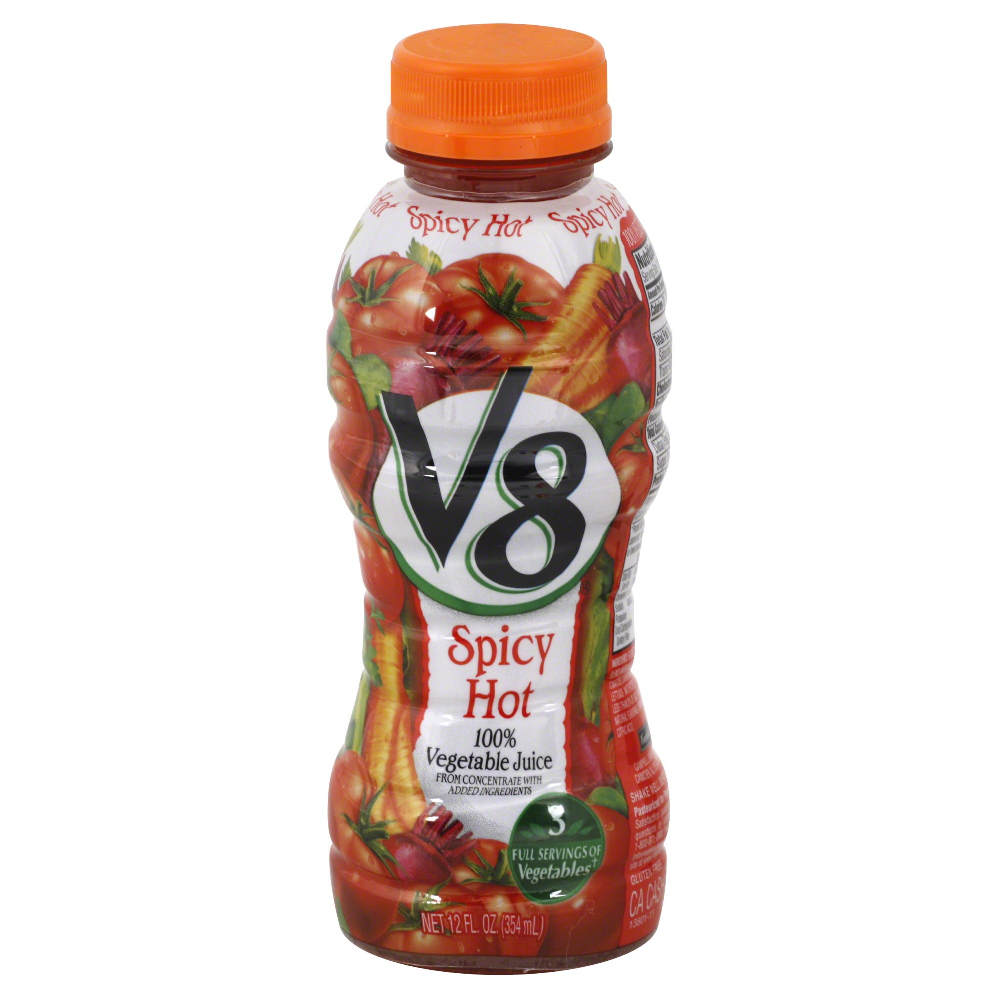V8 Spicy Hot 100% Vegetable Juice, 12 Fl Oz Bottle