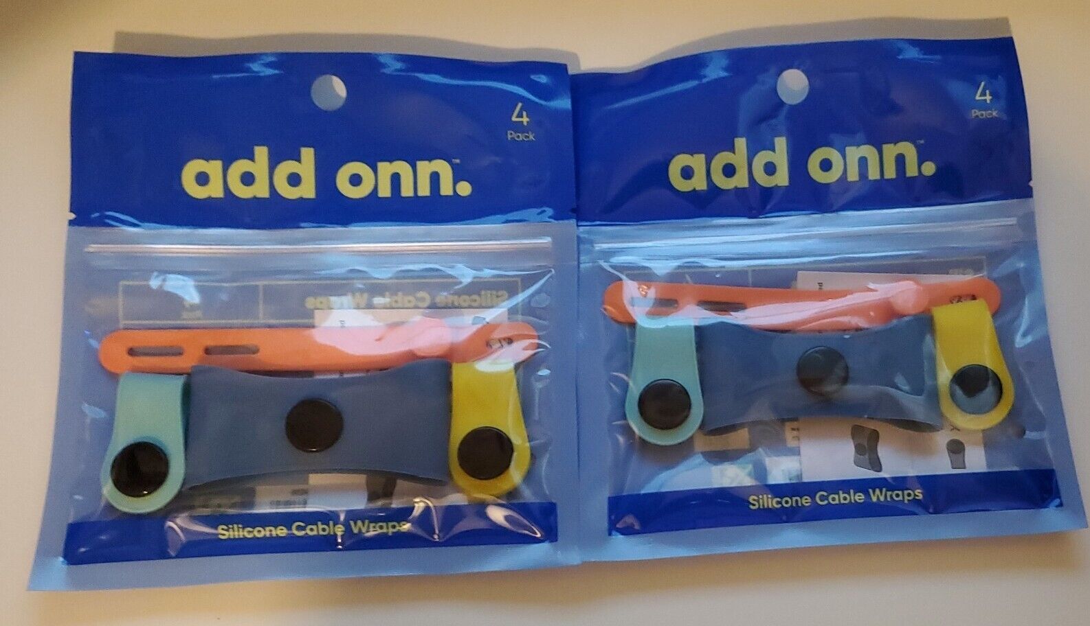 Add Onn Silicone Cable Wraps 4 Pack Lot Of 2 Reusable Rubber Cables