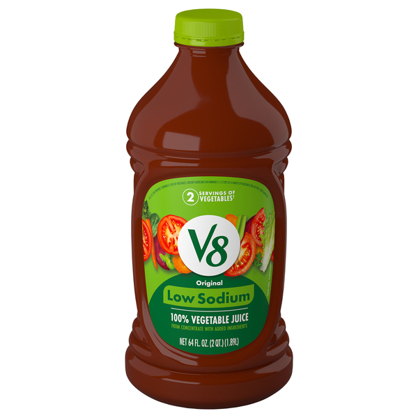 V8 Original Low Sodium 100% Vegetable Juice - 64 Fl Oz Bottle