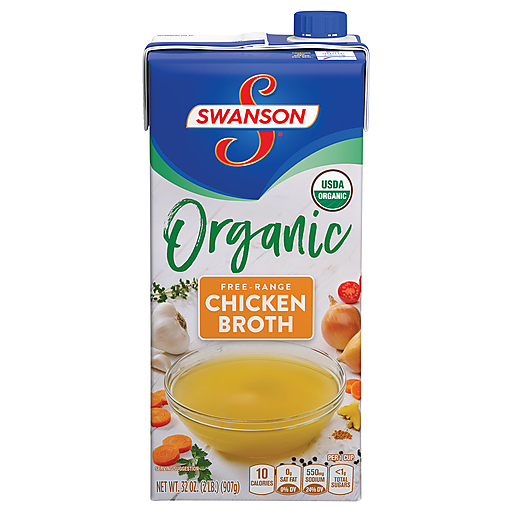 Swanson 100% Natural Organic Chicken Broth, 32 Oz Carton