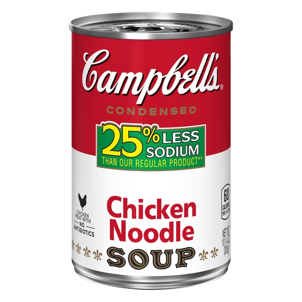 Campbell's 25% Less Sodium Chicken Noodle Condensed Soup 10.75 Oz