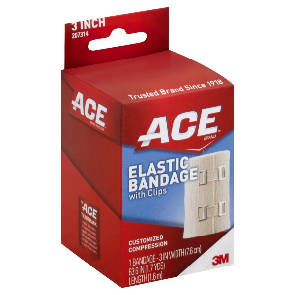 ACE 3 Inch Elastic Bandage With Clips