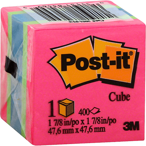 Post-it Notes Cube 2051-FLT 2 In X 2 In, Pink Wave