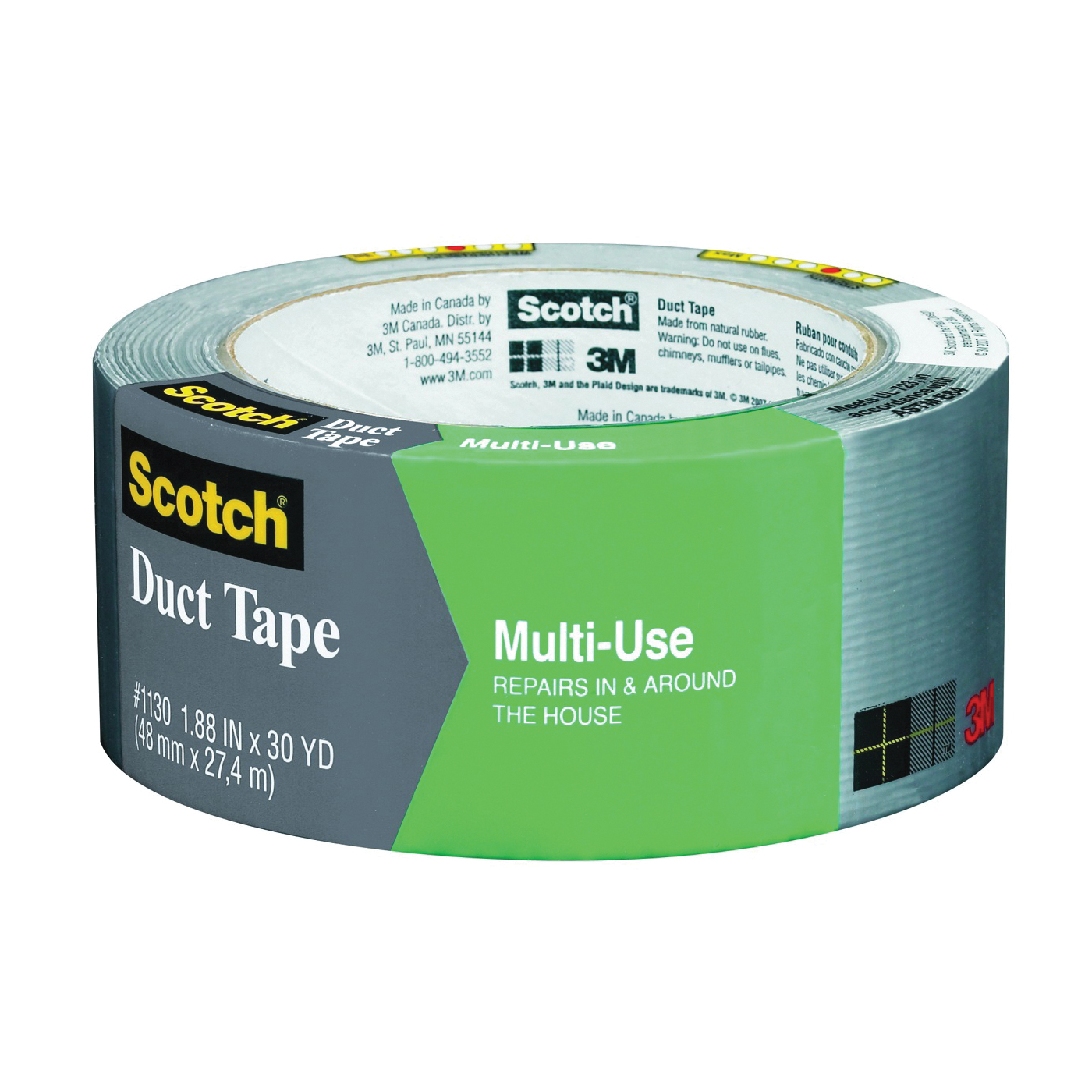 Scotch Duct Tape, Gray, 1.88in X 30yd