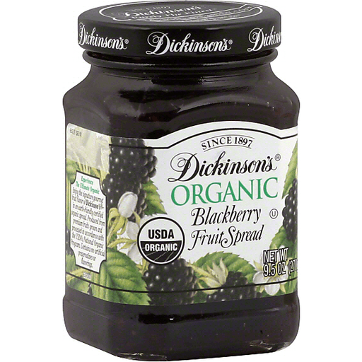 Dickinson's Organic Blackberry Fruit Spread 9.5 Oz Glass Bottle