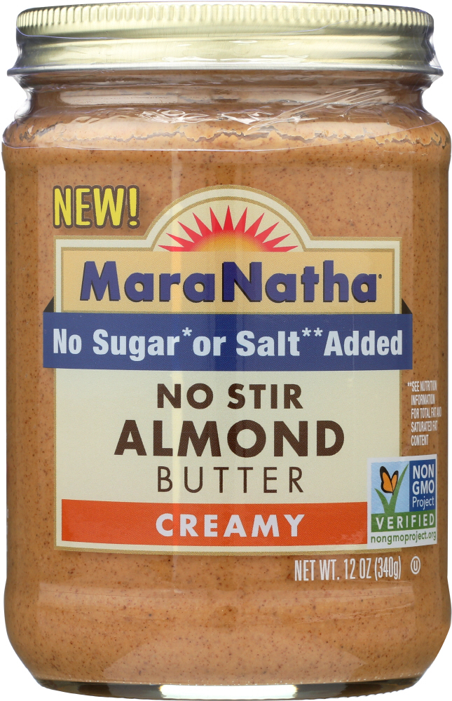 MaraNatha No Sugar Or Salt Added Creamy Almond Butter, 12 Oz Jar