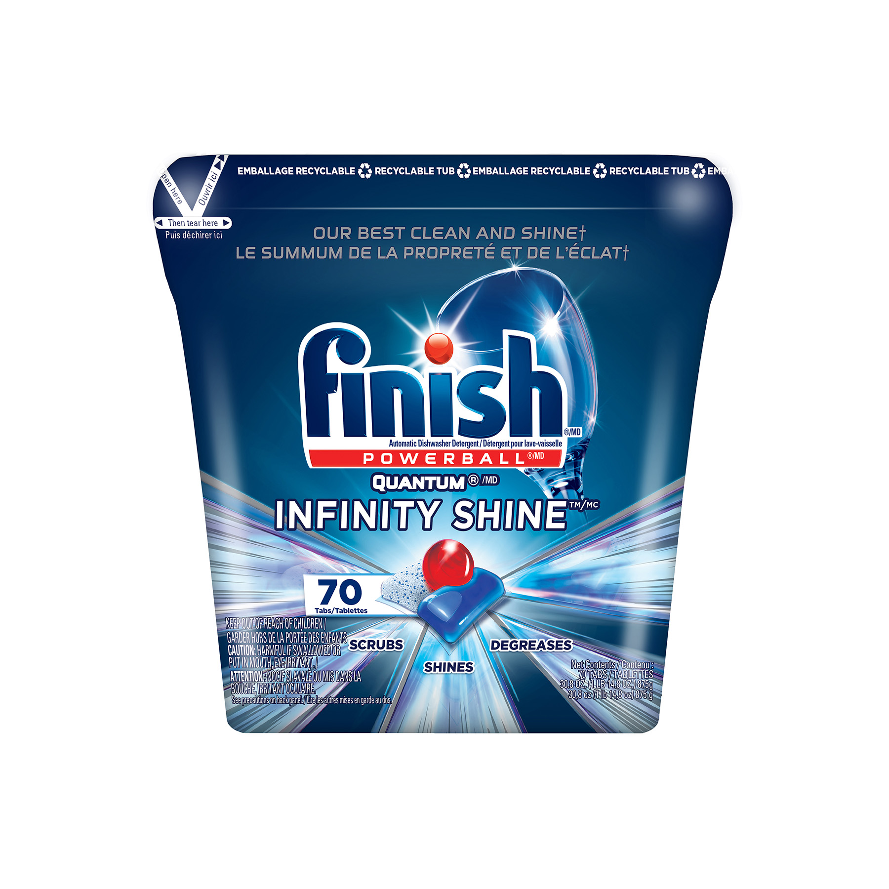 Finish Quantum Infinity Shine 70ct, Dishwasher Detergent Tabs